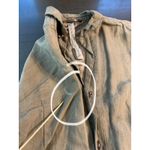 Pas de Calais Linen Leather Cowhide Silk Button Front Lagenlook Jacket Coat Tan Size M Photo 9