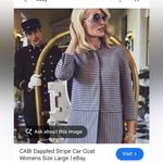 CAbi Grey and Navy Blue Striped Blazer | Size Large Photo 13