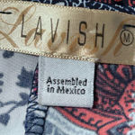 Lavish  Women's‎ Blue White Orangish Color Overlay Blouse Short Sleeve Size M Photo 2