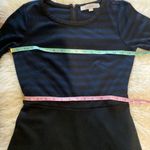 Loft Dark Blue/Black Women’s Long Sleeve Midi Dress Striped Upper EUC Sz 2P Photo 5