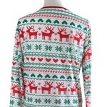 Christmas Pajama Set Jogger Pant Top Reindeer Green Red White Women Size Large Photo 8