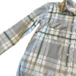 Panache  Apparel Grey Plaid Button-Down Shirt Top Oversized Size Small Women's Photo 3