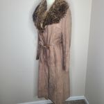 Vintage Indiana Pelisses Suede Leather Trench Coat Tan Made in France‎ 60s 70s Brown Size undefined Photo 6