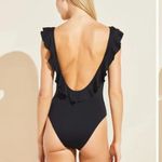 Eberjay Eberjey Loreta Ruffle Scoop Back So Solid Black One‎ Piece Bathing Suit Large Photo 1