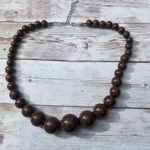 Vintage Necklace Chunky Brown Balls Photo 1