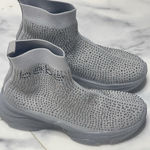 Bebe Women's‎ Sz 6.5  Silver With Sparkle  Accent Slip On No Tie Sneaker  S-661 Photo 0