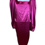 Pink Lily Womens  Metallic Pink Ruched Mini Dress Long Sleeve Polyester 2XL Photo 3