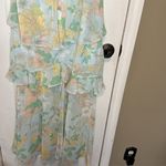 Fairy Tong London Chiffon Sheer Pastel Floral Dress Si… Yellow Size L Photo 3