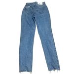 Oh Polly Women's Distressed Straight Leg Jeans Blue Size 2 Standard Mid Rise Casual Denim Photo 2