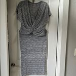 Fifteen Twenty  Charcoal and White Twist Blouse + Matching Skirt Set Photo 11