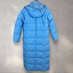 LL Bean Women Goose Down Quilt Long Trench Coat 227262 Parka Blue Sz XS Petite Photo 3