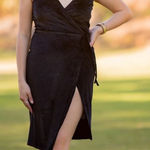 re:named  Black Velvet Wrap Spaghetti Strap Mini Dress Size S Photo 0