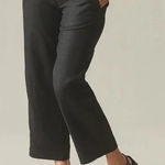 American Giant Black 100 Linen Elastic Waist Cropped Pants Size M Size M Photo 0