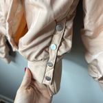 frame denim Frame Snap Detailed Ruched Shell Bomber‎ Jacket in Nude Medium MSRP $425 Photo 6