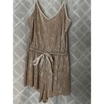 Victoria's Secret ‎ Gold V Neck Plisse Romper Small Fairytale Metallic Fantasy Photo 3