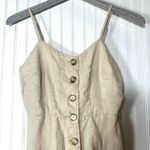 Isalis  Tan Linen Button Front Midi Dress Photo 1
