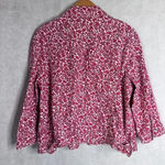 Evan Picone Stretch Red Floral Lightweight‎ Western Flair Shirt Jacket Size LG Photo 2