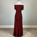 Vince Camuto Off the Shoulder Sparkly Mermaid Long Evening Gown Red Size 8 Dress Photo 4