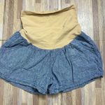 Motherhood Maternity Cotton Blue Shorts with Tummy Panel, Size Large Photo 0
