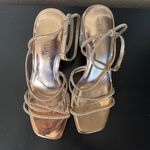 Dream Paris Dream Pairs Heels Block Strappy Square Open Toe Rose Gold Rhinestone Sandals 6.5 Photo 5