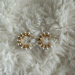 gold pearl hoops Photo 0