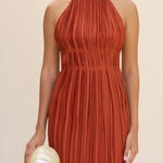 Cult Gaia  Bethanie Elegant Rust‎ Orange Halter Mini Dress Photo 0