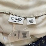 Cato NEW Plus Size Blue Cream Earthy Leafy Sheer Lace High Waist Wide Leg Pants Photo 3