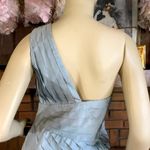 Robert Rodriguez LIGHT BLUE WITH GOLD SHEEN ASYMMETRICAL ONE SHOULDER DRESS (10) Photo 6