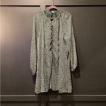 Joie  Limited Edition Balloon Long Sleeve Green Flowy Chiffon Fall Mini Dress Photo 2