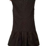 Thakoon NWT  Leather Collared Embroidered Cable Knit Sleeveless Combo Mini Dress Photo 3