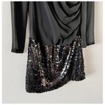 Dknyc Black Sequin Pailette Cowl Neck Mini Dress Sz S Photo 4