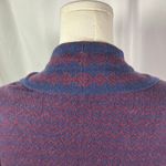 Womens WinterSilks Cardigan Duster Sweater Burgundy Blue Geometric Knit Large‎ Purple Photo 6