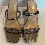 FARYL by Farylrobin Analisa Pewter Metallic Heeled Sandal Womens Size 7 Brown Photo 1