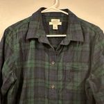 LL Bean Womens Scotch Plaid Flannel Shirt size M Blue Size M Photo 2