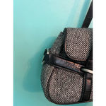 Ann Taylor Shoulder Bag Black Tweed with Faux Leather Trim Top Handle Pur Photo 5