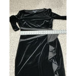 American Living Woman’s Size 4 Black Ruffled Velvet Long Sleeve Sheath Dress Photo 6