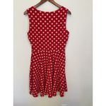 Enfocus Studio Polka Dot Dress Women's Fit & Flare Cowl Neck Sleeveless Red, 14 Photo 1