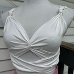SheIn White Tank Top Tie Back Photo 0