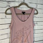 ZARA  Pastel Pink Graphic Sleeveless Tank Top Crew Loose Fit Summer Shirt SZ M Photo 2