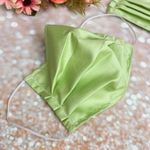 Double layered 100% Supima cotton Scalloped stitches/embroidered luxury face mask Lime Green Photo 3