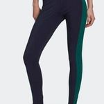 Adidas Womens Originals RETRO LUXURY LEGGINGS Legend Ink / Collegiate Green Sz S Photo 0