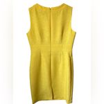 Calvin Klein TAHARI Women's Textured Yellow Sleeveless Midi Dress w/Faux Belt Lined - Size 8 Photo 1