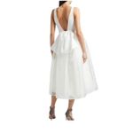 Sachin + Babi  BHLDN Carmina Size 8 Ivory Bow Embellished Organza Midi Dress NWT Photo 2