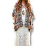 Akemi + Kin Anthropologie  Alva Wrap Tan Multi Chevron Textured Size O/S Photo 6