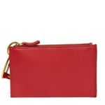 HOBO Tour Leather Zip Pouch Bag, Wristlet, with Lanyard, Red/Gold, NWT Red Photo 11