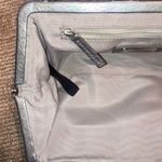 Talbots Small Silver Leather  Clamshell Purse Bag Photo 7