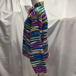 Vintage 90's Keren Hart Rainbow Striped‎ Cotton Jacket Womens Large Bright Artsy Blue Photo 8
