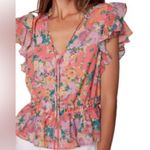 Lost + Wander  Women's Floral Bliss Ruffle Blouse Size Small NWT Photo 0