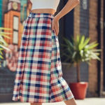 ASOS  Midi Multicolor Gingham Button Down Skirt Size 2 NWT Photo 0