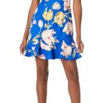 Adrianna Papell  Women's Blue Tulip Print‎ Scalloped Flounce Hem Dress Size US 6 Photo 0